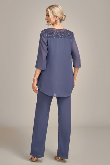 Stormy 3 Piece Chiffon Lace Mother of Pants Suits